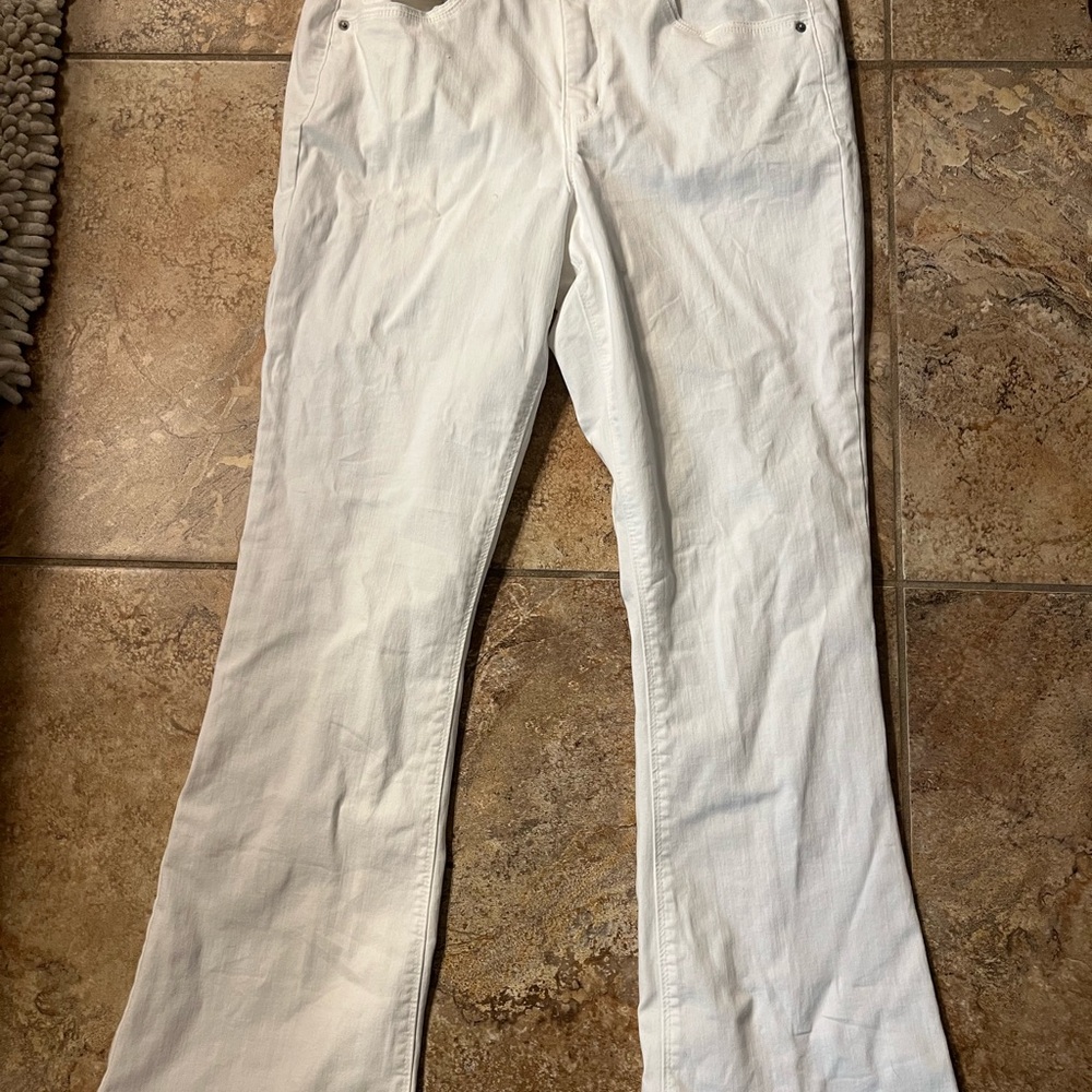 Gibson Latimer White Flare & Wide Leg Jeans